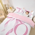 thumbnail image 2 of Erosebridal Girls Pink Bow Queen Duvet Cover Set, O Letter Bedding, Princess Style Bedroom Decor, Pink Reversible 3pcs, 1 Duvet Cover and 2 Pillowcases (No Comforter), 2 of 6
