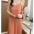 thumbnail image 4 of SYMOID Womens Solid Color Loose Comfortable Sleeveless Slip Dress for Casual Daily Wear,Orange,Size L, 4 of 4