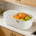thumbnail image 6 of Double Layer Pistachio Bowl with Shell Storage and Holder, Pistachio Dish Hides Shells, Durable Snack Bowl, Double Layer Colander & Bowl for Fruits & Vegetables, 8.46x4.84X3.15inch, 6 of 7