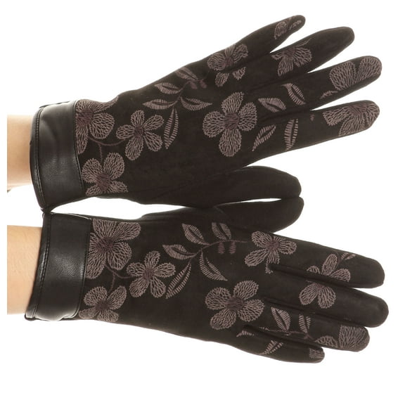 Sakkas Liya Classic Warm Driving Touch Screen Capable Stretch Gloves Fleece Lined - 17101-black - S/M