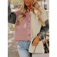 thumbnail image 6 of Asyoly Womens Color Block Corduroy Shirt Jacket Long Sleeve Button Down Casual Shacket Jacket Oversized Lapel Coats Outwear Loose Tops, 6 of 6