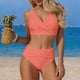 thumbnail image 1 of Tankini Moda Mujer Sin Mangas Sólido Bikini Traje de Baño Push-Up Acolchado Traje de Baño Blusa Pantalones Cuello en V Nudo Delantero Conjuntos de Dos Piezas Traje de Baño de Dos Piezas para Mujer Tra, 1 of 6