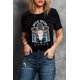 thumbnail image 3 of ABPHQTO Camiseta negra de manga corta con estampado gráfico de calavera de WILD WEST Steer para mujer, 3 of 5