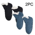 thumbnail image 6 of Eltusu Girls Fleece Socks, 2 Pieces Stretch Solid Color Soft Thermal Socks Blue Size 4-6 T, 6 of 7