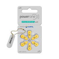 Power One Size 10 Hearing Aid Batteries (10 Packs of 6 Batteries )   FREE SHIPPING
