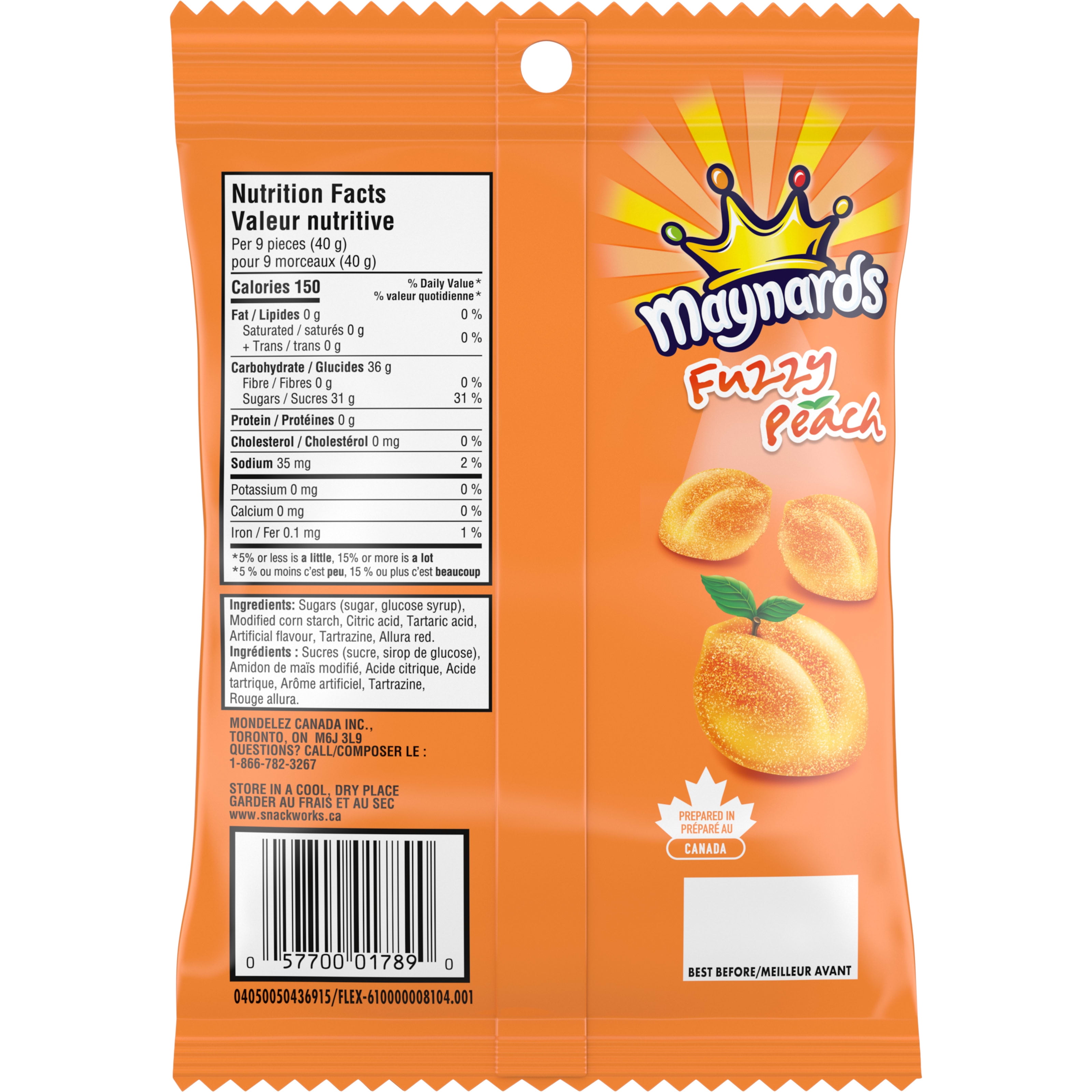 Maynards, Fuzzy Peach Candy, Gummy Candy, 154 g