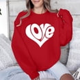 thumbnail image 4 of Penkiiy Chandails en Molleton de la Saint-Valentin Love Heart : Chandails en Molleton de la Saint-Valentin pour Femmes Décontracté Graphique Adorable Pull à Manches Longues L Rouge, 4 of 7