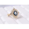 thumbnail image 4 of 14k London Blue Topaz Ring,Solid Gold Cluster,Solitaire Diamond Anniversary Gift, 4 of 8