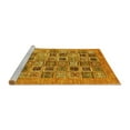 thumbnail image 2 of Ahgly Company Machine Washable Indoor Round Oriental Yellow Modern Area Rugs, 7' Round, 2 of 4