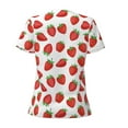 thumbnail image 3 of Uemuo Strawberries Drawing Women's Deep V-Neck Low Cut Tops - Casual Loose Fit with Stainless Steel Loop, Soft, Breathable, Perfect for Office, Travel, and Daily Wear-XX-Large, 3 of 5