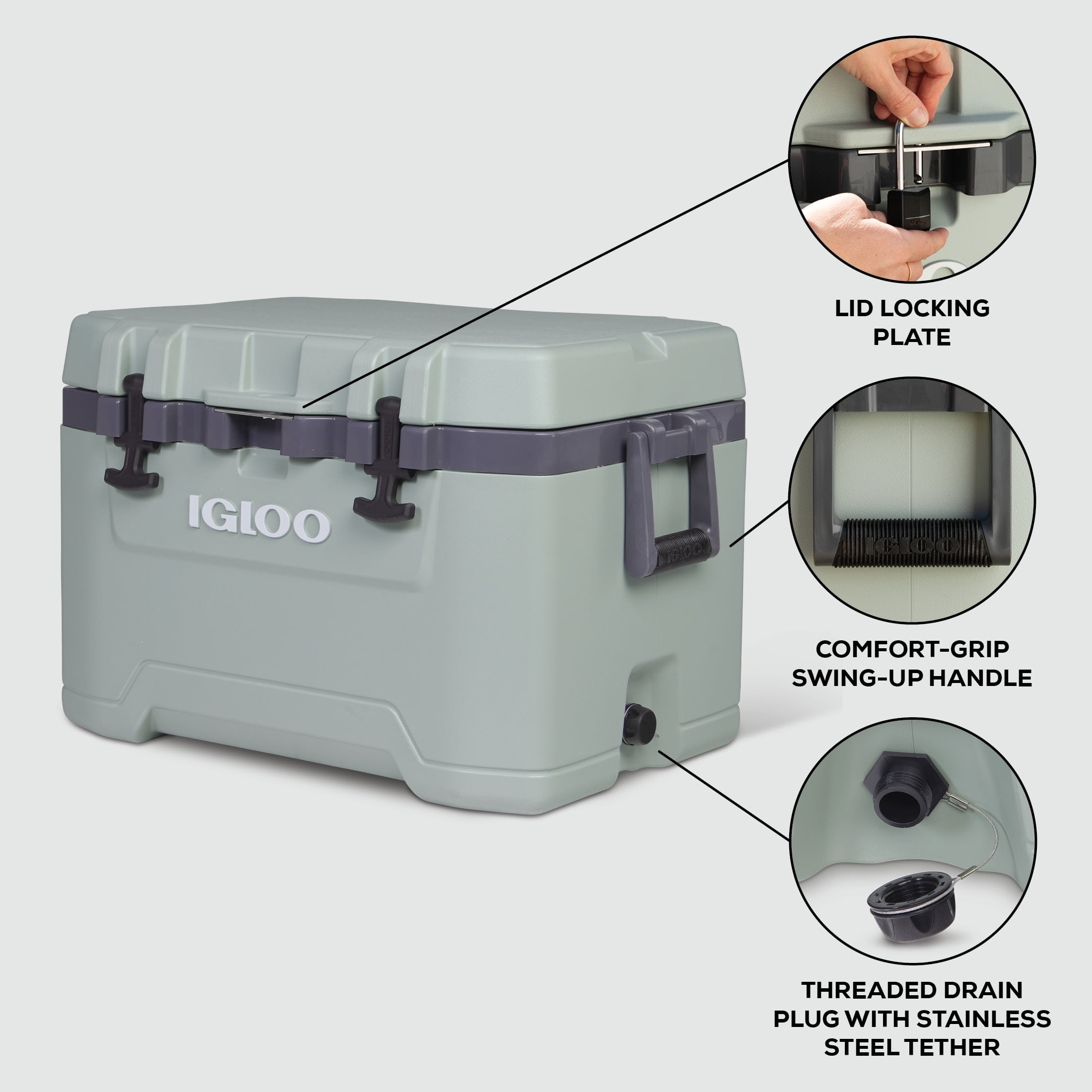 Igloo 50 QT Overland Ice Chest Cooler, White