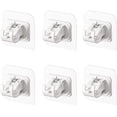 thumbnail image 1 of 6PCS Self Adhesive Curtain Rod Bracket Curtain Pole Brackets No Drilling Drapery Hook Holder Fixing Rod Holder Curtain Wall Brackets for Home Kitchen Bathroom, 1 of 5