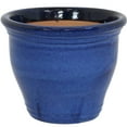 thumbnail image 2 of Sunnydaze Studio 15" x 15" x 12.5" Round Imperial Blue Ceramic Outdoor Planter, 2 of 13
