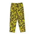 thumbnail image 4 of Goofa Yellow Butterflies Printed Soft Pajama Pants for Women, Wide Leg Comfy Casual Lounge Yoga Pants-Large, 4 of 9