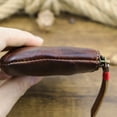 thumbnail image 2 of Leather Coin Purse,for Women&Men Vintage Handmade Wallet,Mini Card Holder Bag,Zipper Purses, 2 of 6