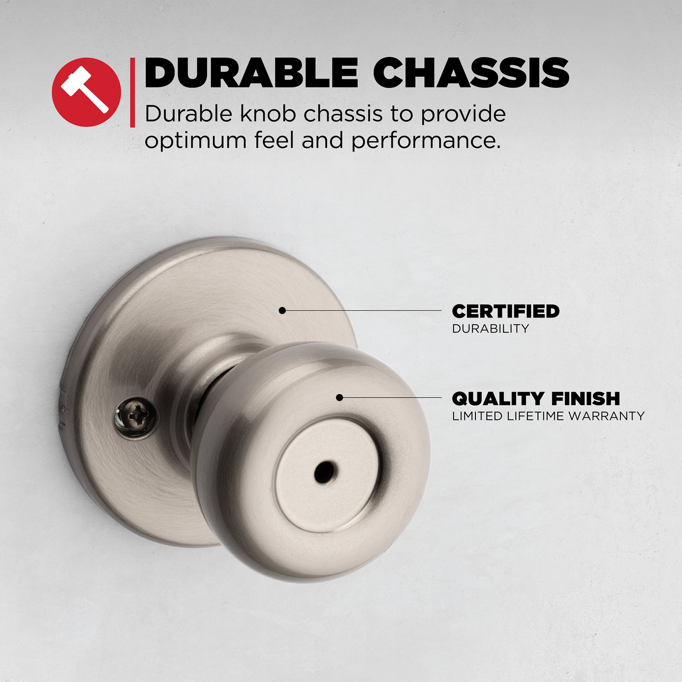 Kwikset Tylo Privacy Doorknob Satin Nickel