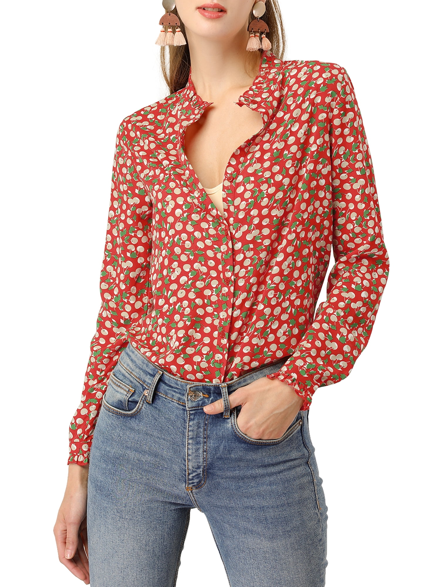 womens red button down blouse womens red button down blouse