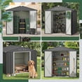 thumbnail image 6 of Lofka 8x6 FT Dark Gray Metal Garden Shed | Weatherproof Outdoor Storage with Lockable Doors, 6 of 11