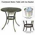 thumbnail image 3 of Resenkos Anti-Rust Cast Aluminum All-Weather 3-Piece Outdoor Bistro Set with Attached Removable Ice Bucket All-Weather Patio Furniture Set, 3 of 8
