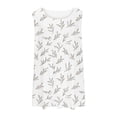 thumbnail image 4 of XUNKUSGA Débardeurs Grande Taille pour Femmes Été Sans Manches Tunique Col Rond Décontracté T-Shirts Amples pour Femmes Mode Été Tunique Plissée Florale Blouses, TG, Blanc, 4 of 6