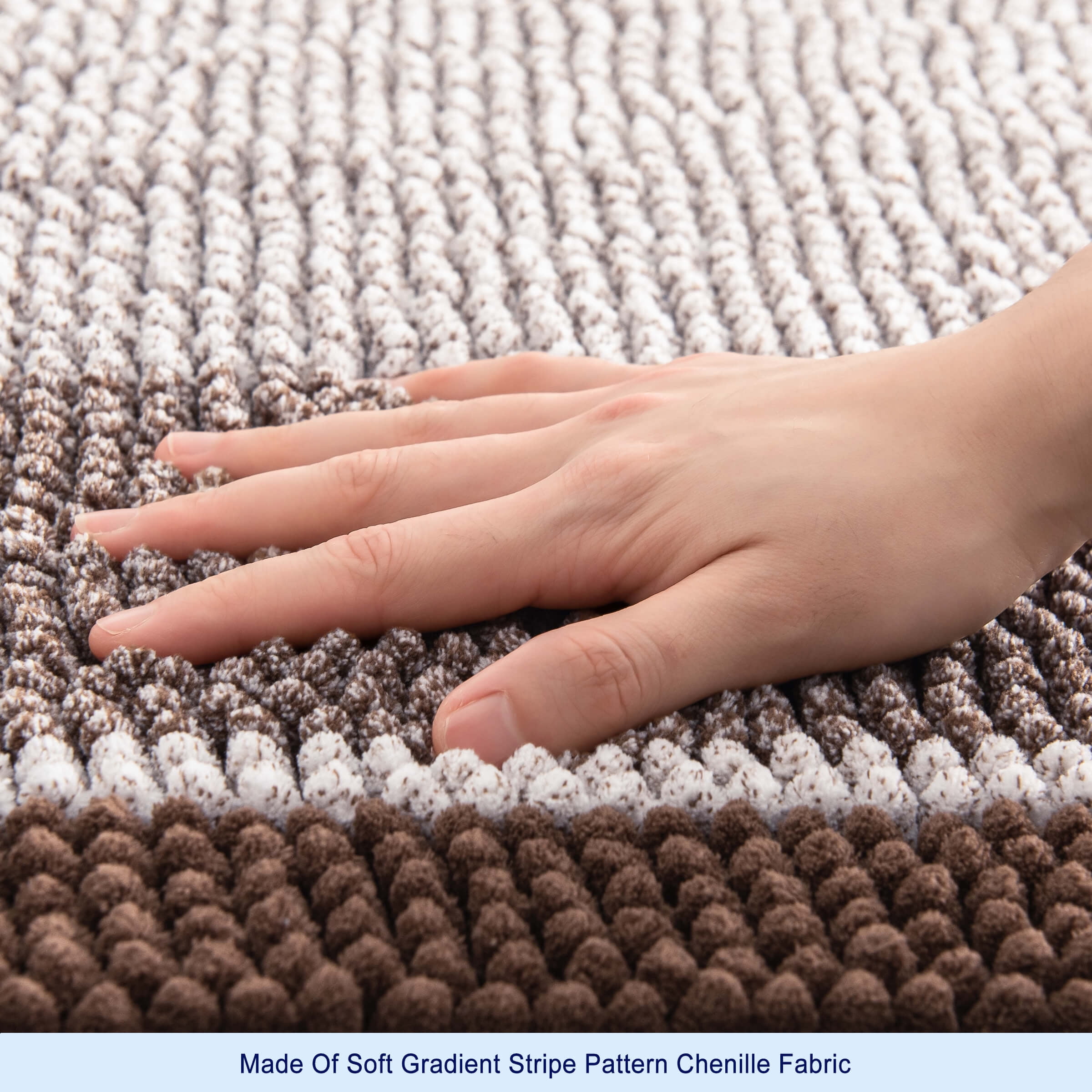 Subrtex Bathroom Rugs Chenille Plush Bath Mat Water Absorbent,16"x24", Coffee