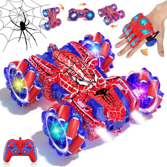 Remote Control Cars, RC Cars Toys for 5 6 7 8 9 10 Year Old Boys Girls, Gesture Sensing RC Stunt Car, Double Sided Race Car with Cool Lights for Boys Kids Age 8-12 Outdoor Toys Birthday Gifts