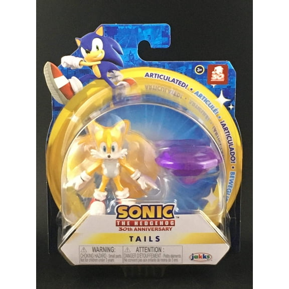 Sonic the Hedgehog Collectible Child Tails Action Figures, Yellow Purple, 2.5"