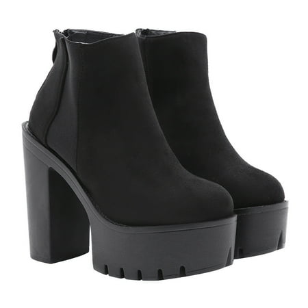 

HOMEMAXS 1 Pair of Delicate Winter Heels Exquisite Female Booties Short Bootie (Black)