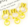 thumbnail image 1 of 10pcs/Lots Metal Rabbit Shape Hollow Keychain Split Key Ring Swivel Lobster Clasp Connector for Bag Belt Dog Mask Chains 6*36mm Yellow, 1 of 6