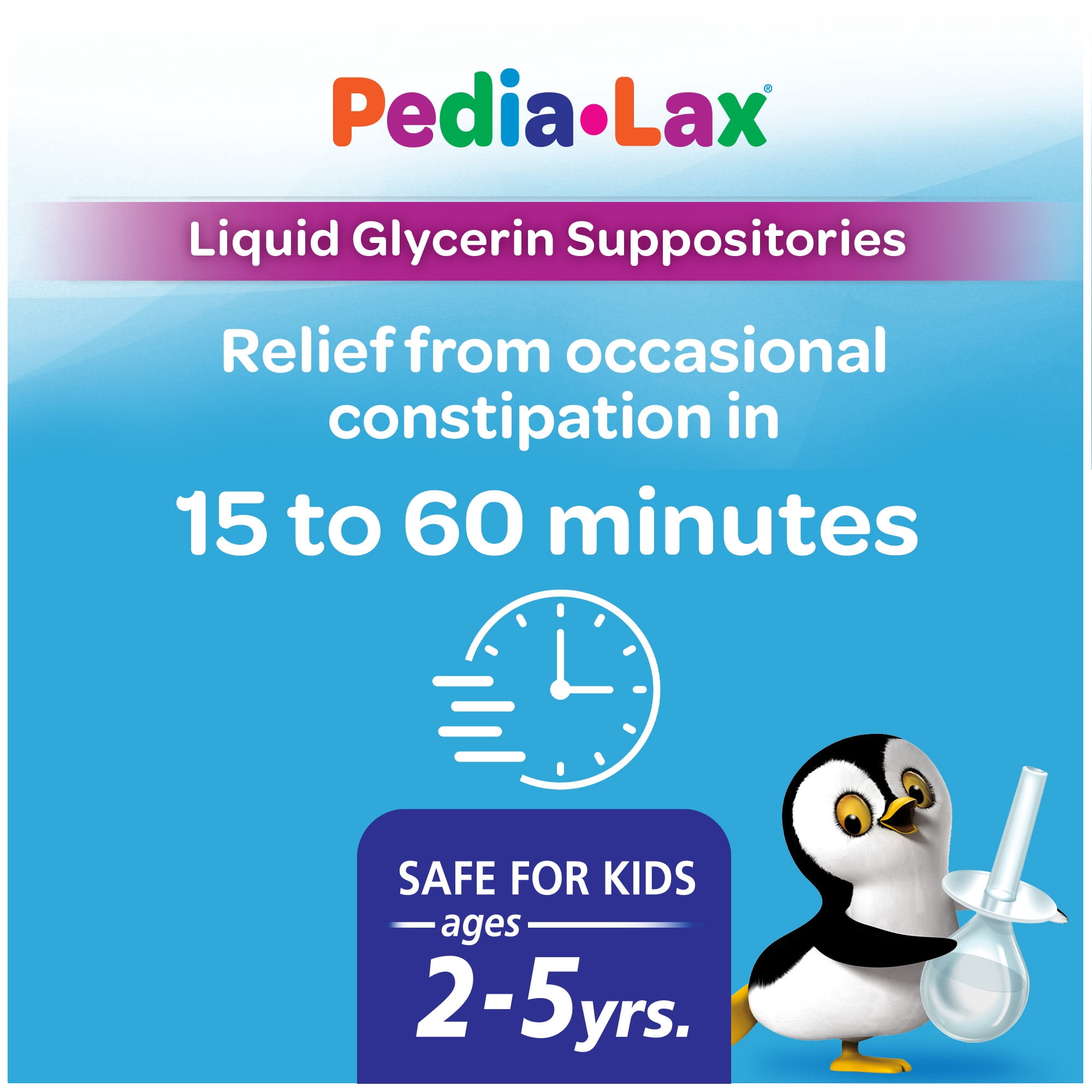 (2 pack) Pedia-Lax Laxative Liquid Glycerin Suppositories for Kids, Ages 2-5, 6 Count