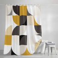 thumbnail image 3 of Shower Curtains for Bathroom, Geometric, Waterproof Fabric Shower Curtain, Abstract Middle Century Boho Orange Black Grey Polka Dot Decorative Bathroom Curtain for Bathtub, 66"x72", No Hooks Included, 3 of 9