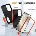 thumbnail image 4 of JTCASES for Samsung Galaxy S24 Plus 5G Case, Galaxy S24 Plus Phone Case with Built in Kickstand, Shockproof/DropProof Military Grade Protective Cover for Galaxy S24 Plus 5G 6.7" 2024, Black/Orange, 4 of 9
