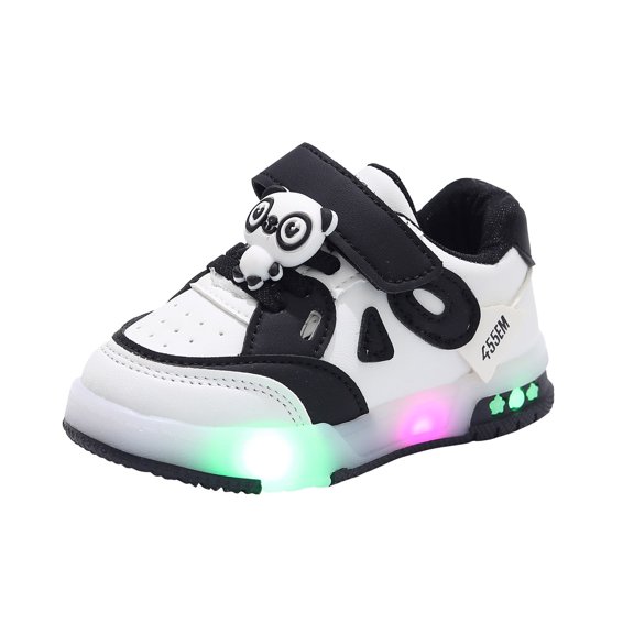 HUANBAI LED Light Up Shoes For Girls Toddler Walking Kids Children Baby Casual 2-2.5 Years