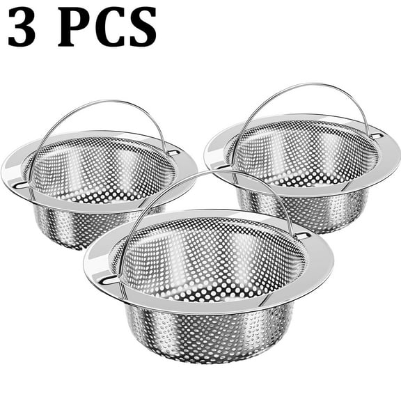 3 PCS Kitchen Sink Strainer,Kitchen Sink Drain Strainer,Stainless Steel Sink Drain Strainer, Dishwasher Safe