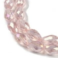 thumbnail image 3 of Transparent Electroplate Glass Beads Strands AB Color Plated Faceted Teardrop Pink 8x6mm Hole: 1.2mm 65~67pcs/strand 20.08''(51cm), 3 of 4