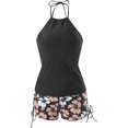 thumbnail image 2 of Tankini Swimsuits for Women Halter Tops and Floral Print Shorts Bathing Suits Two Piece Swimsuit, 2 of 7