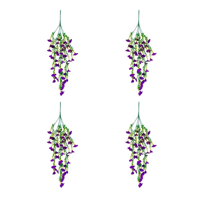 Flores Artificiales para la Decoración Simulada Campana Dorada Sauce Verde Planta Viña Artificial Falsa Flor Pared Colgante Flor Viña Colgante Plantas de Decoración Del Hogar Decoración de Boda