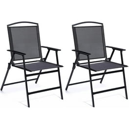 2-Pack Advantage Black Padded Metal Folding Chair - Black 1