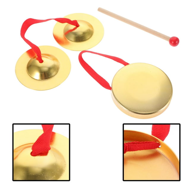 OULII 2 Sets Hand Gong Cymbal Percussion Instrument Educational For Parties Performances And Rhythm Development