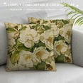 thumbnail image 3 of Nawypu  Vintage Flower Throw Pillow Covers Peony Rose Home Decorative Pillow Covers Retro Square Decorative Cushion Covers, White, 3 of 5