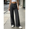 thumbnail image 3 of Floral Print Women Long Jeans Wide Leg Casual Denim Pants, 3 of 6