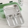 thumbnail image 4 of Stainless Steel Lunch Box, 3 Compartment Leakproof Bento Box, 720ml Divided Meal Prep Container, Metal Lunch Container with Lid, Food Container for Office, Work,Outdoor, Meal Prep Home Use, 4 of 4