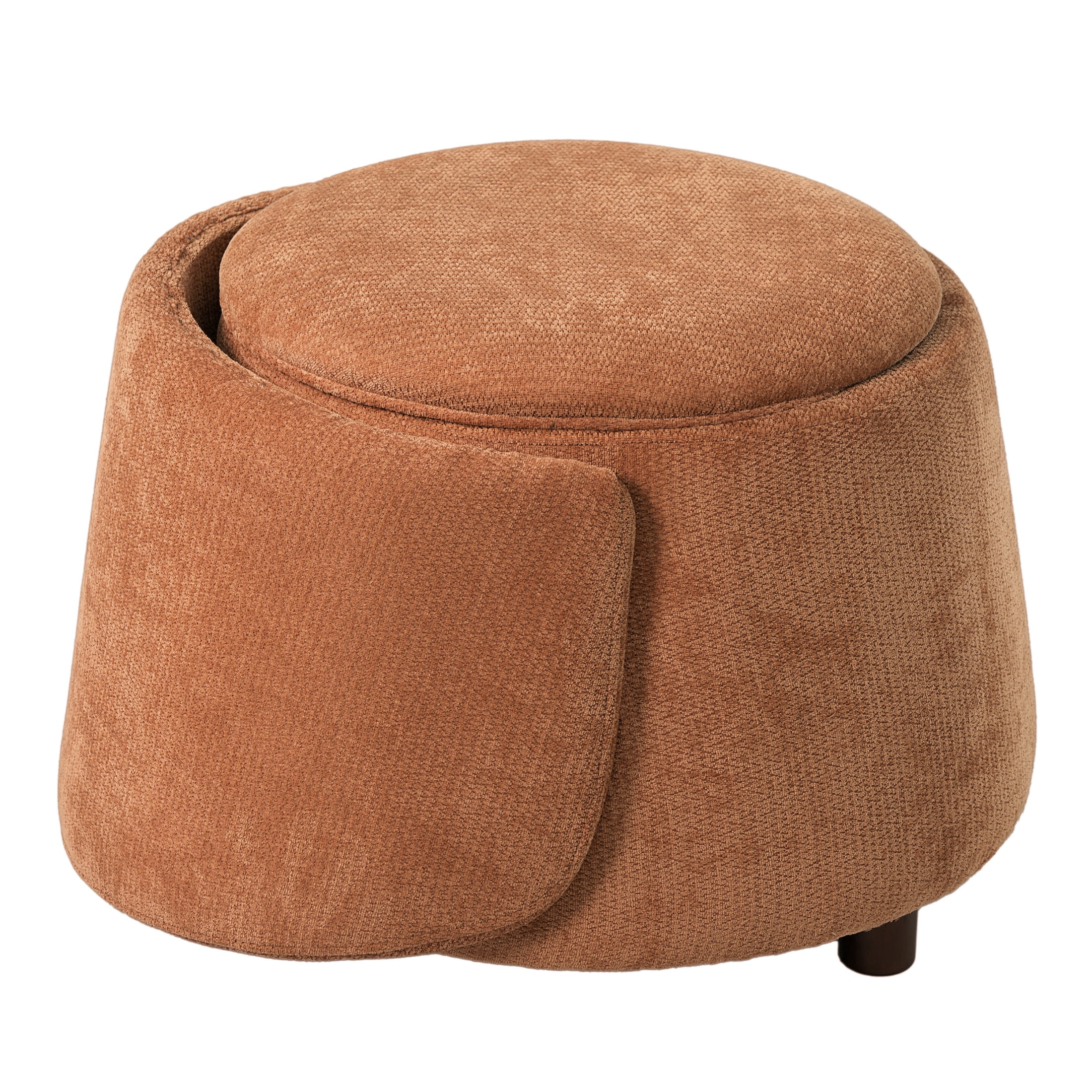 Christopher Knight Home Pet Friendly Accent Chair with Hidden Storage Nook, Convertible Stool, Orange
