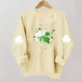 thumbnail image 4 of Mifsaly Womens St Patricks Day Sweatshirt Shamrock Graphic Long Sleeve Shirts Crewneck Heart Print Loose Dressy Casual Blouse Irish Festival Green Outfits L, 4 of 7