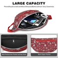 thumbnail image 4 of Fanny Pack Red Christmas Snowflake Pattern Waist Pack Bag,Running Cross Bag,Waterproof Large Fanny Packs for Women Men for Travel Running Hiking Cycling, 4 of 6