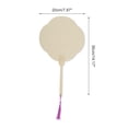 thumbnail image 2 of Unique Bargains Folding Fan 1 Pc Beige Long Handle Round Four-Petal, 2 of 5