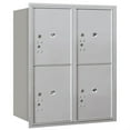 thumbnail image 3 of 10 Door High Recessed Mounted 4C Horizontal Parcel Locker with 4 Parcel Lockers in Aluminum with USPS Access - Rear Loading, 3 of 3