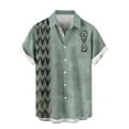 thumbnail image 5 of Mens Tops Plus Size Short Sleeve Lapel Button Up Solid Color Casual Summer Shirt 1-Army Green S, 5 of 6