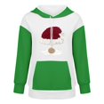 thumbnail image 5 of Women's Loose And Comfortable Drawstring V-neck Long Sleeved Christmas Print Hoodie, Holiday Season Fashion Wear, Comfortable and Warm Pullover,Green,3XL, 5 of 6