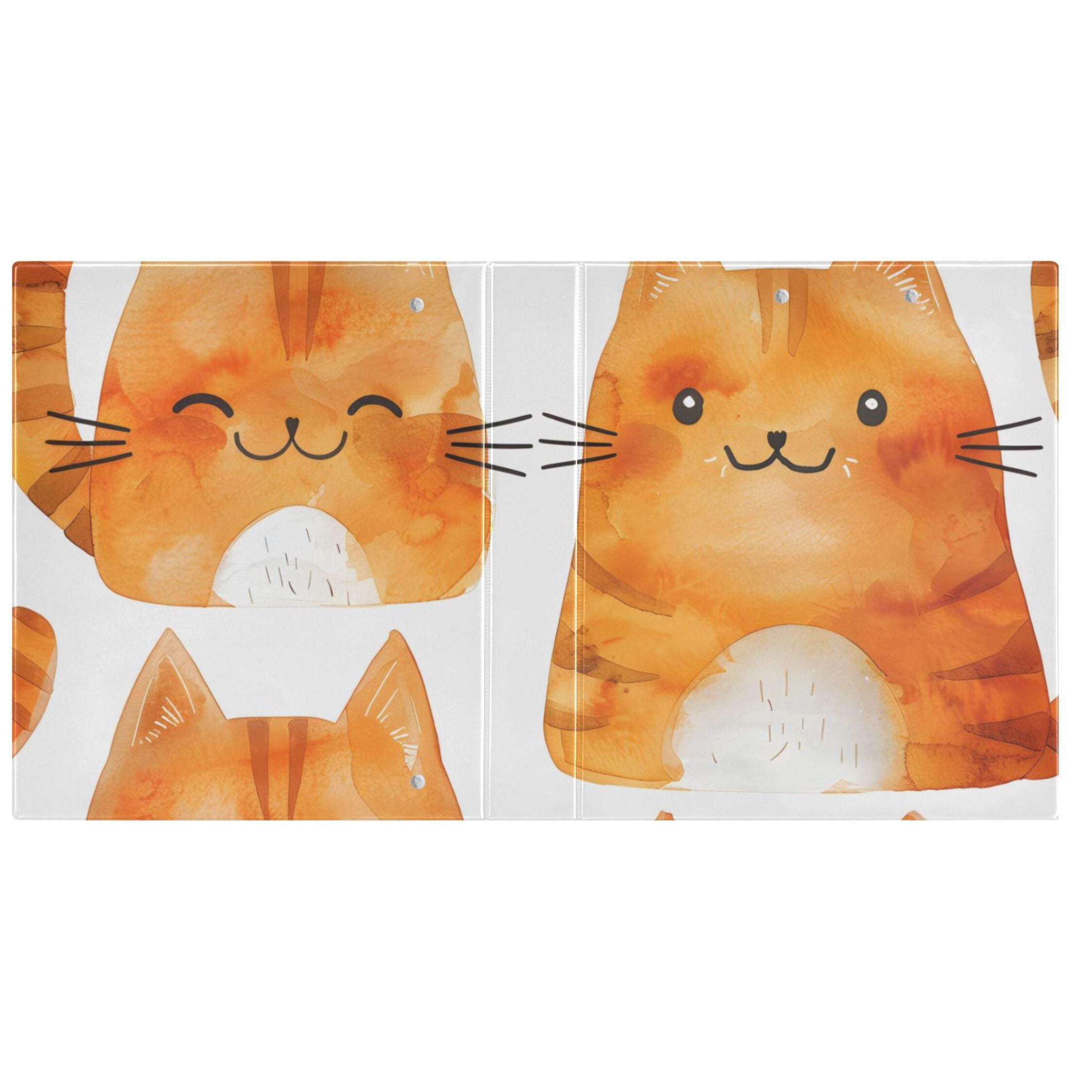 Cute Orange Cats 3 Ring Binders 1.5 inch Hardcover File Folders with Interior Pockets A4 Size Organizer for School Office Hospital